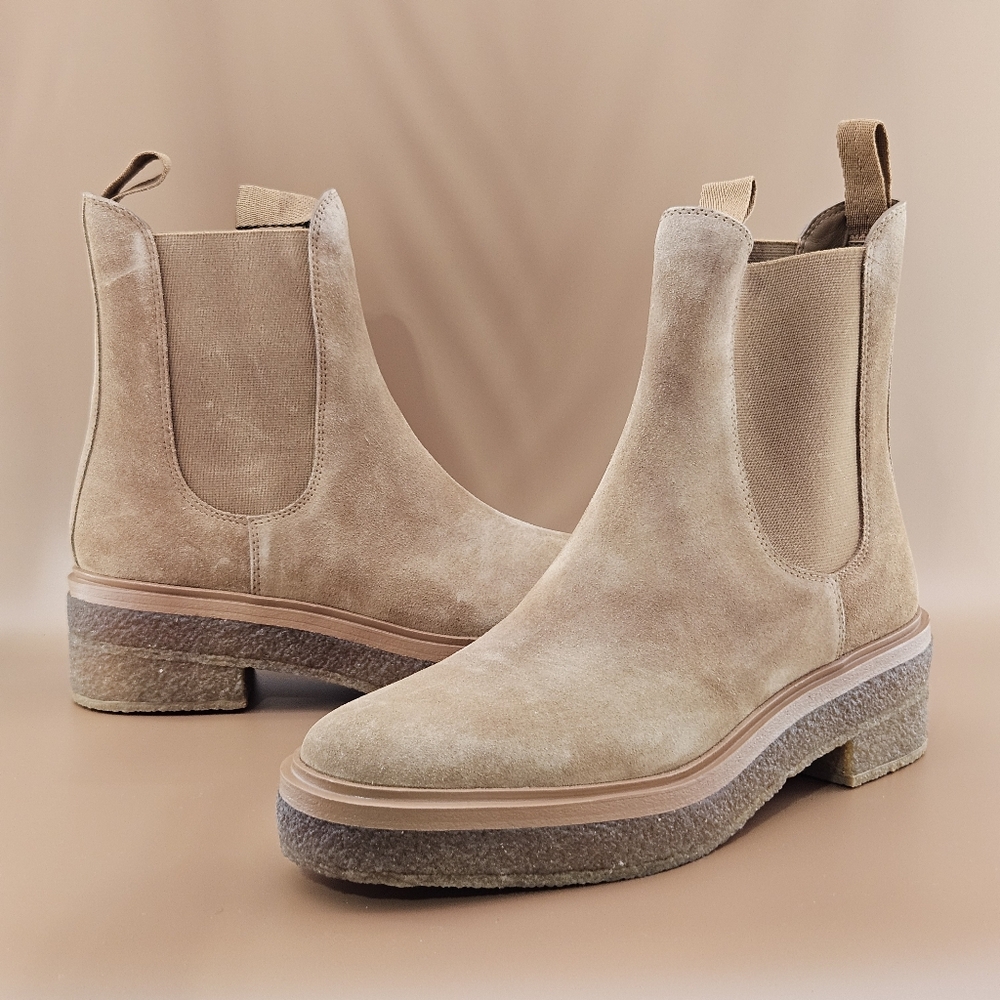 Loeffler Randall Suede Chelsea Booties in Light Beige